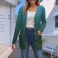 thumbnail image 2 of Towmus Women's Lightweight Cardigan Sweaters Loose Cardigan Solid Color Shirt Casual Long Sleeved Slim Fit Sweaters With Pockets, 2 of 6