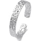 thumbnail image 1 of Pulsera rígida de acero inoxidable, ancha y abierta, de diseño irregular, ajustable, color plata, para mujer., 1 of 3