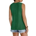 thumbnail image 5 of Sevevn Women's Casual Solid Color Lock V-neck Sleeveless Top Army Green XL Holiday Gift Finder, 5 of 8