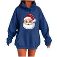 thumbnail image 2 of Mifsaly Womens Christmas Hoodie 2025 Oversized Christmas Santa Hooded Sweatshirt Loose Long Sleeve Xmas Pullover Tops Drop Shoulder Casual Winter Outerwear with Pocket Funny Gifts Festival Party, 2 of 4