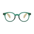 thumbnail image 4 of 5 Pairs of Bamboo Temple Reading Glasses Retro Round Green Reading Glasses for Men and Women Classic Readers +4.00, 4 of 4