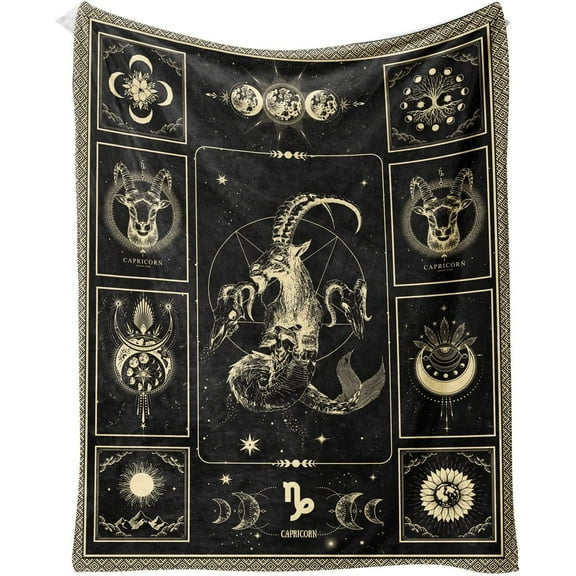 Capricorn Constellation Blanket Astrology Sign Throw Blanket, Lightweight Microfiber Blanket Birthday Graduation to Mom Gifts for Women Men 50"X60"