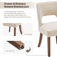 thumbnail image 3 of Vknow Furniture Modern Chenille Upholstered Dining Chairs Set of 2 with Cutout Back and Solid Wood Legs for Dining Room, Kitchen and Living Room,Beige, 3 of 8