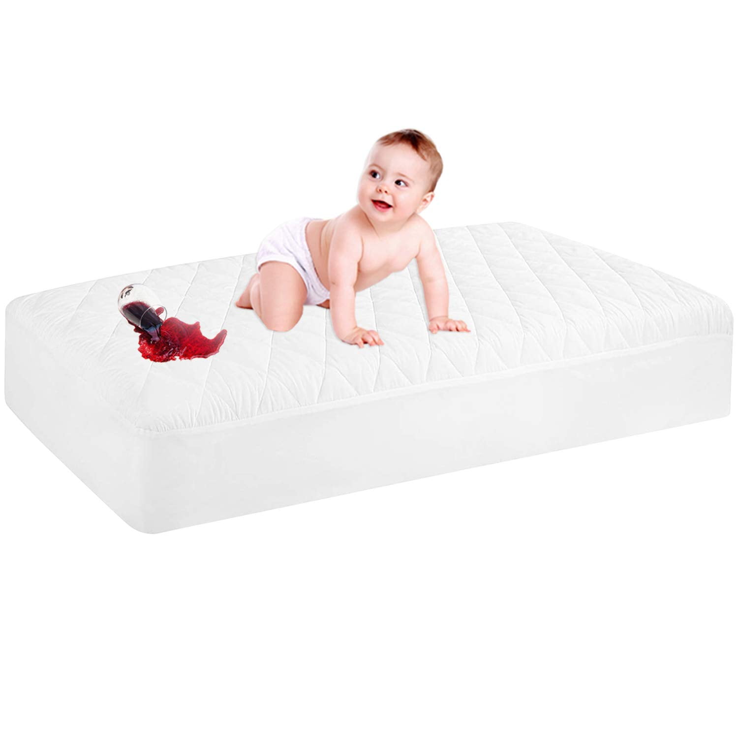 2 Pack Toddler Baby Crib Mattress Cover Waterproof Comfort Soft Pad 52"x 28" 