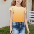 thumbnail image 4 of zbxnLI Girls T Shirts Crew Neck Pleated Short Sleeve Cute Blouses Summer Causal Tops Size 5-12 Years, 4 of 6