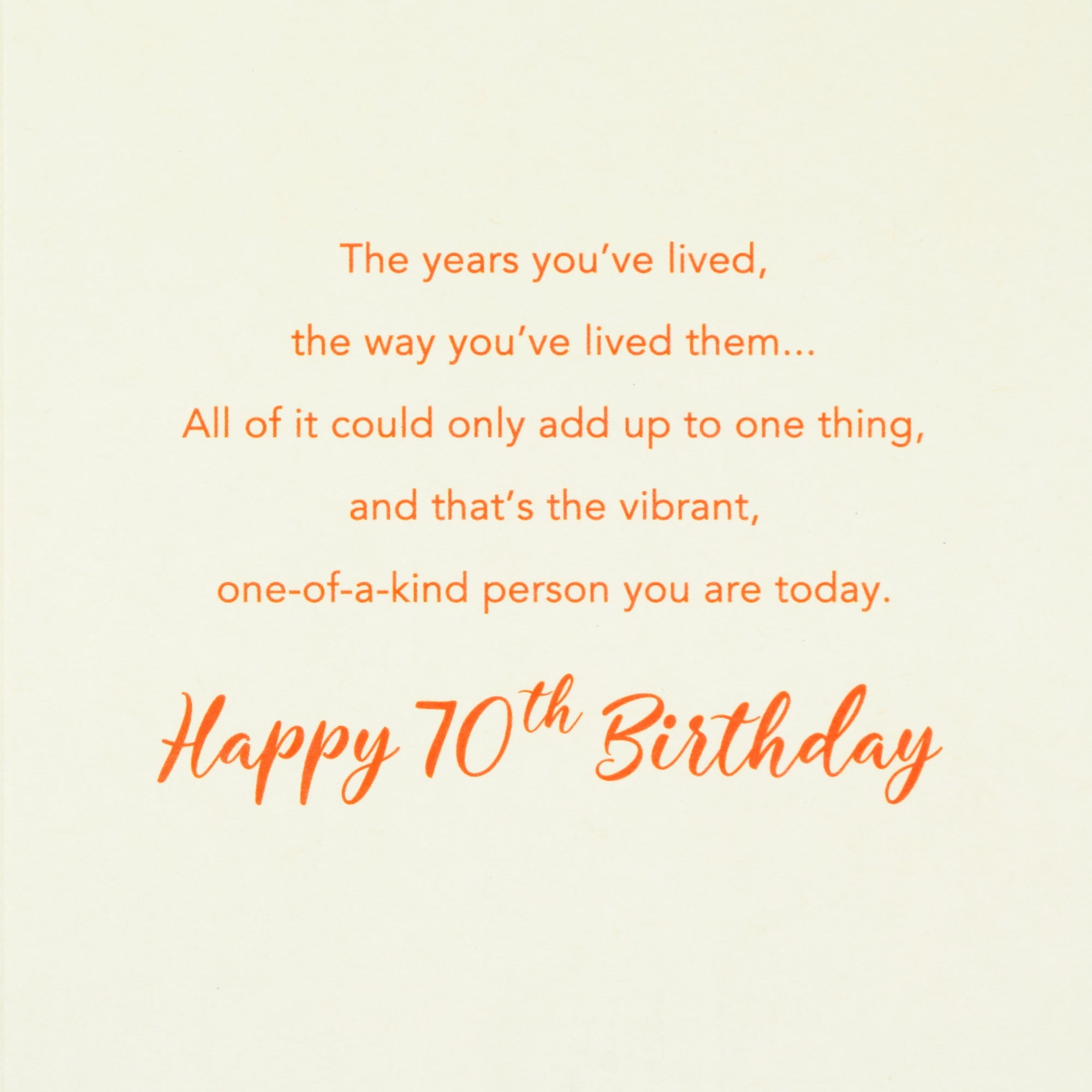 Hallmark 70th Birthday Card (Colorful and Vibrant Years)