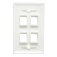 thumbnail image 2 of Ax Gear Plaque Murale Keystone 4 Ports Taille Standard RJ45 Jack Insert Modulaire Cat5e Cat6 Port Ethernet Blanc, 2 of 2