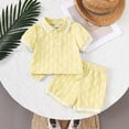 thumbnail image 2 of RMGVDSD Baby Boy Clothes Summer Outfits Stylish Short Sleeve Polo Shirt And Shorts Set 2Pcs Toddler Boys Clothing Comfortable Casual Wear Holiday Party Wear, 2 of 6