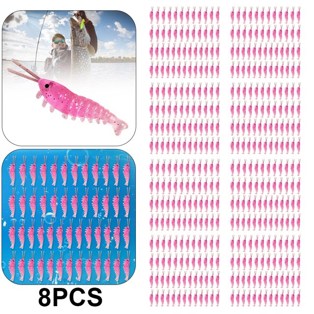 Señuelo Pesca Salada 50 Uds. 3 5 Cm Suave Luminoso Camarones () Rosa