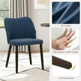thumbnail image 2 of Modern PU Leather Side Dining Chairs with Cushioned Seat and Wooden Legs , Upholstered Dining Room Chairs Set of 4 for Kitchen, Café or Restaurant – Blue, 2 of 8
