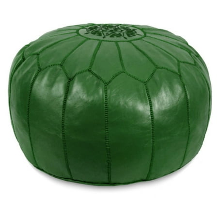 - Ikram Design Round Moroccan Leather Pouf