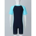 thumbnail image 7 of inlzdz Kids Boys One Piece Short Sleeve Sunsuit Quick Dry UPF 50+ Sun Protection Swimwear Swimsuit Navy Blue&Sky Blue 16, 7 of 7