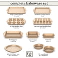 thumbnail image 7 of Country Kitchen Bakeware Set, 10-Piece Nonstick Stackable Baking Pans with Silicone Handles, Sage, 7 of 7