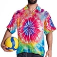 thumbnail image 4 of tie dye40 Men's Casual Poplin Printed Button Down Short Sleeve Summer Beach Shirts - Unisex, 4 of 6