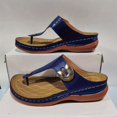 thumbnail image 1 of Women‘s Wedge Flip Flops  Arch Support Soft Sole Slip On Slide Sandals  Comfy Going Out Sandals, 1 of 7