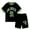 d-740Green338, variant on MEZZALL Girls Letter Print 2 Piece Outfit Set, Contrast Short Sleeve Tee & High Waist Shorts Matching Tracksuit, Soft Casual Summer Sport Outfit for Toddler Little Girls Breathable Clothes Sets