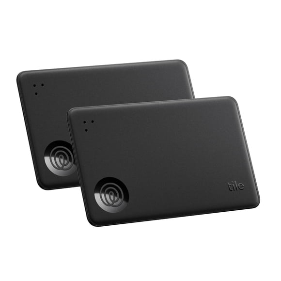 Tile rastreador Bluetooth de Life360 Slim (2024), paquete de 2 unidades, negro