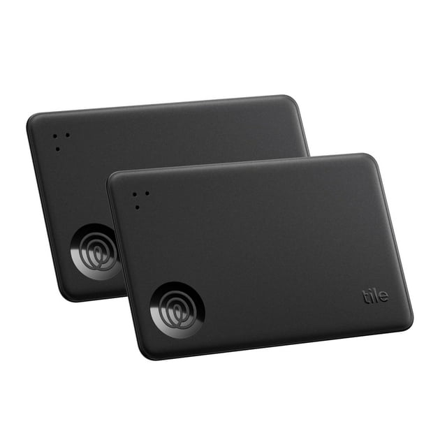 Tile rastreador Bluetooth de Life360 Slim (2024), paquete de 2 unidades, negro