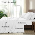 thumbnail image 3 of Lux Decor&nbsp;King Size&nbsp;Bed Sheets - 6 Piece Ultra-Soft Microfiber&nbsp;Sheets Set, Deep Pocket Fitted Sheet, Flat Sheet & 4 Pillowcases, Breathable Hotel Luxury, OEKO-TEX Certified, White, 3 of 10