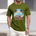 thumbnail image 2 of NAMTYQX Mens Graphic T-Shirts Plus Size Breathable Short Sleeve Elastic Casual Pattern Baggy Light Boho Round Neck Compression Shirt Men Army Green Size XL, 2 of 5
