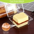 thumbnail image 6 of 60Pcs Cake Slice Boxes, STONCEL 14 x 10.5cm Clear Plastic Clamshell Food Square Boxes with Lids, Reusable Single Hinged Dessert Containers for Cake Hamburger Sandwiches, 6 of 7