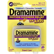 Dramamine Motion Sickness Relief for Kids | Chewable, Grape, 8 Count (Pack of 2), 16 Count