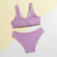 thumbnail image 4 of Taybagh Teen Girls Swimsuits V Neck Bikini Sets Solid Color Clothes for Girls 10-12 Active Summer, 4 of 7