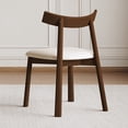 thumbnail image 6 of Ciphrias Dining Chairs Set of 2, 30.71" Walnut Wood Chairs with PU Cushion Seat, Curved Back, Armless for Dining Room Kitchen, 6 of 8
