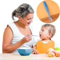 thumbnail image 5 of 2 cucharas blandas de silicona para bebés - Alimentación de entrenamiento para niños pequeños y bebés - Paquete de 6 sin BPA - Gran set de regalo - Primera etapa apta para encías, 5 of 5
