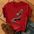 thumbnail image 1 of Pntutb - Blusa informal de manga corta con estampado de tacones altos para mujer Pntutb Pntutb-2984, 1 of 4