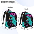 thumbnail image 2 of Vsdgher Rex Dinosaur With Sunglasses Print Canvas Backpack Travel Rucksack Unisex Knapsack 15.7/17.7Inch Laptop Backpack for Work,College-Small, 2 of 5