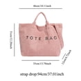 thumbnail image 3 of Uobin Corduroy Tote With Embroidered Letter Design Casual Shoulder Handbag For Daily Use, 3 of 4