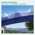 thumbnail image 3 of FOROUTIA 10x13ft DarkBlue Cantilever Patio Umbrella, 360° Rotation Offset Umbrella with 4-Level Tilt, Double Top UV50+ Waterproof Outdoor Umbrella for Pool, Backyard, Garden, Deck, 3 of 7