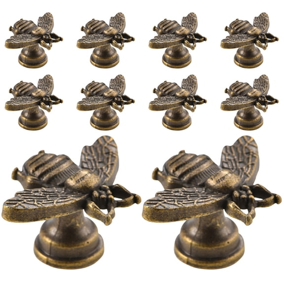 10 pcs Vintage Cabinet Knobs Decorative Knobs Drawer Knobs Dresser Knobs Single Hole Knobs (Bee)