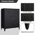 thumbnail image 2 of Fesbos 2 Door Metal Locker Accent Cabinet with 2 Shelves, Black, 2 of 8