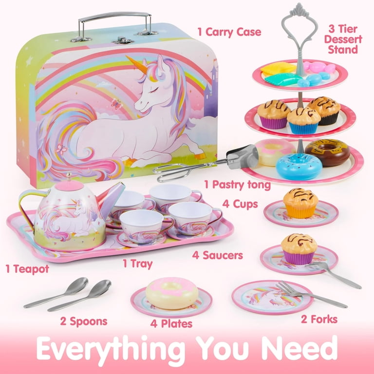 Unicorn Tea Set For Girls Toylink Unicorn Porcelain Tea Set For Kids ...