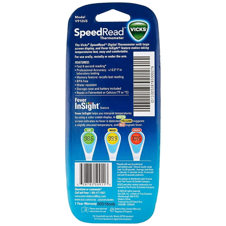 Vicks speedread 2024 digital thermometer