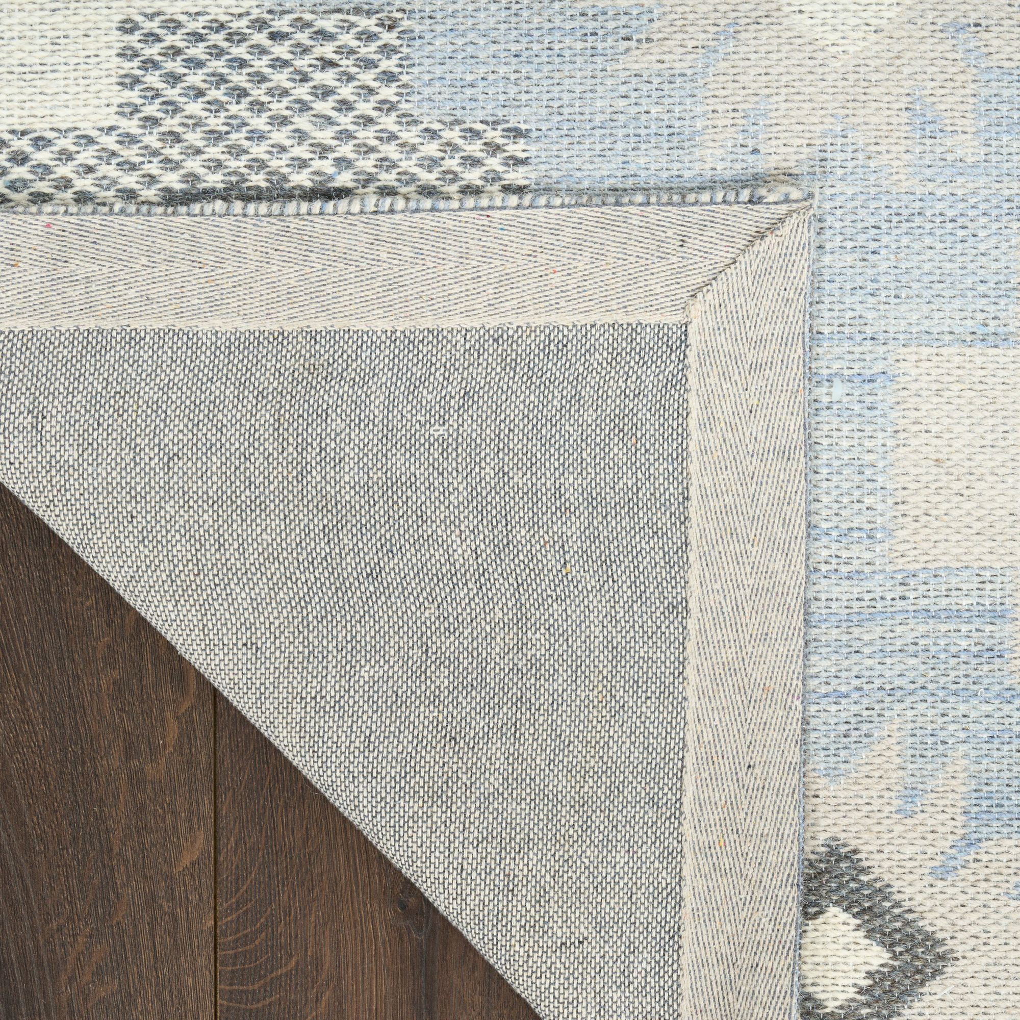 Nourison Copenhagen 8' x 10' Ivory Blue Modern Flatwoven Wool Indoor Rug