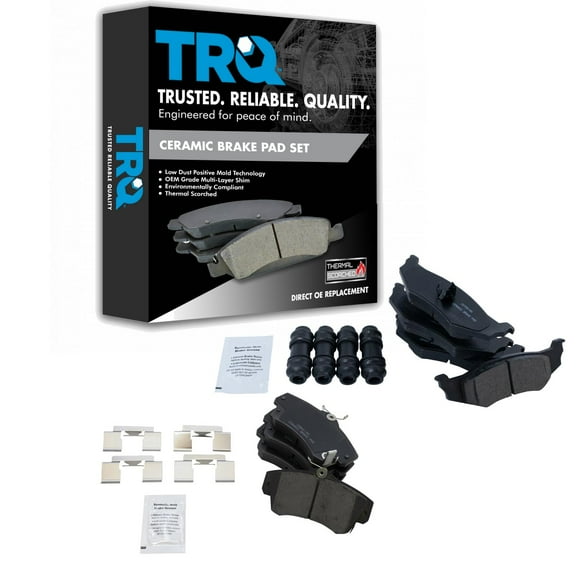 TRQ Front & Rear Premium Posi Ceramic Disc Brake Pad Kit for Dodge Chrysler BFA13084 Fits select: 2001-2010 CHRYSLER PT CRUISER, 2003-2005 DODGE NEON SRT-4