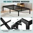 thumbnail image 4 of GIANNA Twin Size 14-inch Metal Platform Bed Frame with Under-Bed Storage, Sturdy Steel Construction, No Box Spring Required, 4 of 5