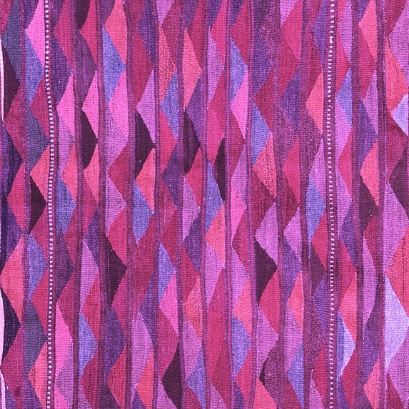 Ahgly Company Indoor Square Oriental Purple Traditional Area Rugs, 7' Square