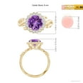 thumbnail image 5 of ANGARA Natural 1.7 Ct. Amethyst with Diamond Halo Ring in 14K Yellow Gold for Women (Ring Size: 3), 5 of 10