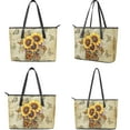 thumbnail image 3 of ZUXONGSY Butterfly Sunflower Print Large Capacity Women's Top Handle Tote Bag Set PU Leather Purse with Matching Wallet & Clutch for Shopping Work, 3 of 4