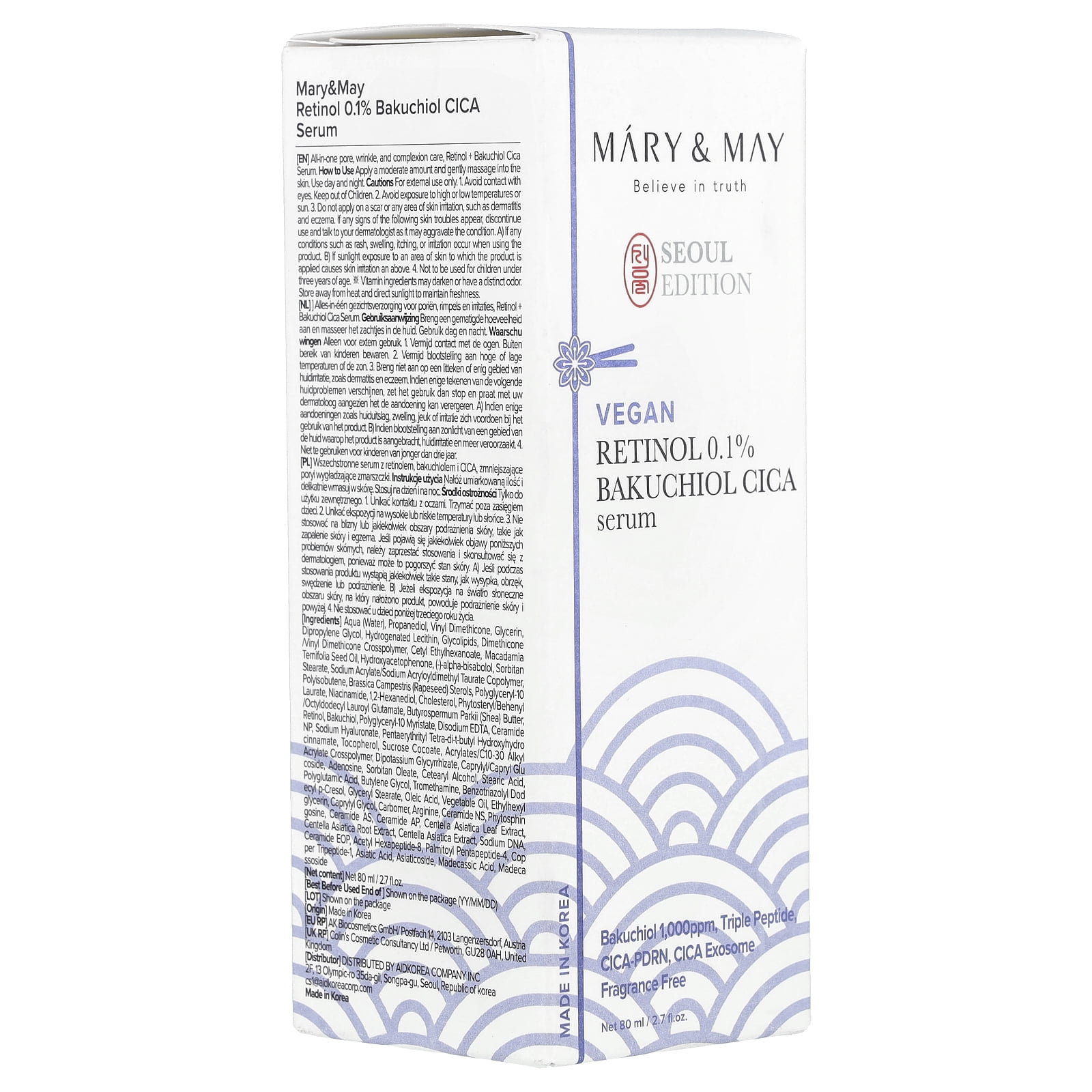 Mary&May Retinol 0.1% Bakuchiol Cica Serum