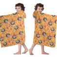 thumbnail image 4 of Fall Hedgehog Apple Leaf Pattern Hooded Bath Towel，60"x35" for Ages 3 To 12 Kids, Quick Dry Lightweight Soft Microfiber Hood Beach Towel Cover Up for Kids, 4 of 7