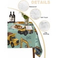 thumbnail image 2 of Construction Truck Table Cloth, Waterproof Tablecloth for Square Tables, Cartoon Grips and Bulldozers Green Reusable Washable Fabric Table Cover for Restaurant Kitchen Dining Tables 60"x60", 2 of 9