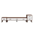 thumbnail image 5 of Tensun 3-Piece TV Stand Set Modern TV Stand and 2 End Tables with Drawers and Embossed Patterns, Ideal for Living Room and Bedroom, Brown+White Palette, 5 of 5