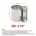 thumbnail image 2 of 2.75" 70mm Stainless Steel Butt Joint Band Exhaust OD Pipe Clamp Sleeve Coupler, 2 of 6
