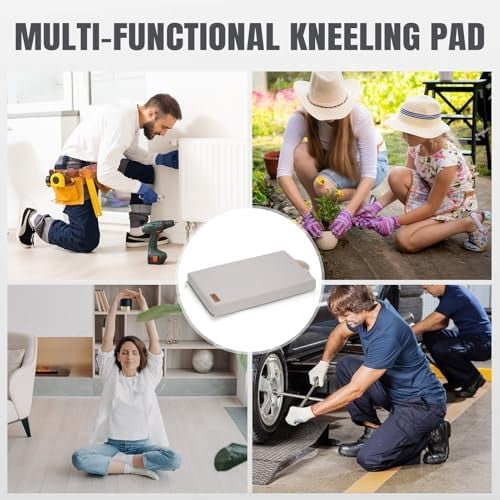 Waterproof Garden Kneeling Pad - 2" Thick Soft Foam Kneeling Mat for Gardeners with Handle & Removable Cover, Knee Support for Bathing, Grey