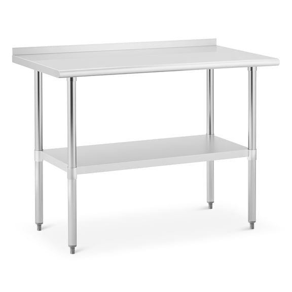 24x48/24x60 Inch Heavy Duty Stainless Steel Prep Table with Backsplash & Adjustable Shelf, NSF Certified Commercial Work Table, Anti-Rust & Easy to Clean for Home Restaurant Hotel
